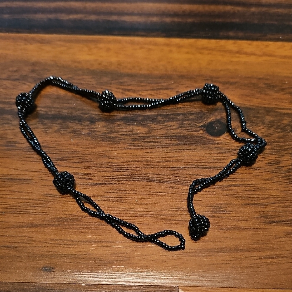 Elegant Black Beaded Necklace